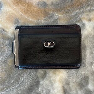 Salvatore Ferragamo Cognac Leather Money Clip